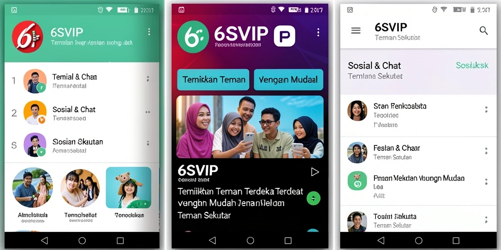 Antarmuka 6SVIP yang ramah pengguna untuk menemukan teman sekitar.