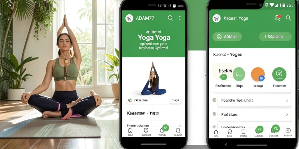 Tampilan antarmuka ADAM77 yang user-friendly untuk latihan Yoga.