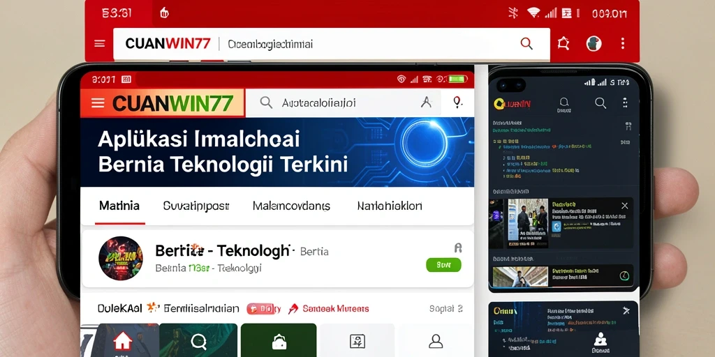 Tampilan antarmuka CUANWIN77 dengan berita teknologi terbaru.