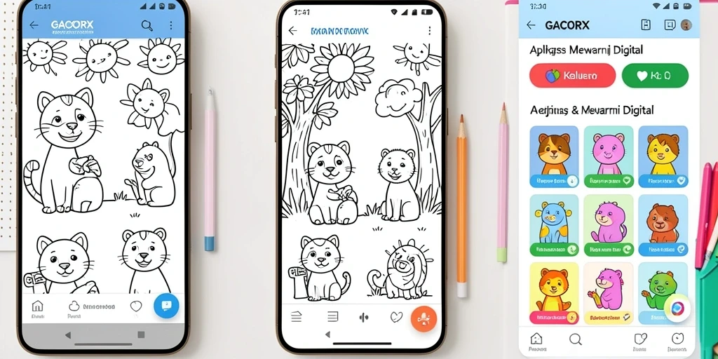 Antarmuka GACORX yang interaktif untuk mewarnai digital.