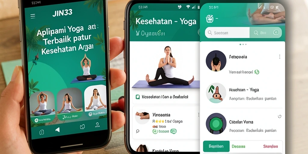 Antarmuka utama JIN33 menunjukkan berbagai pilihan latihan Yoga.