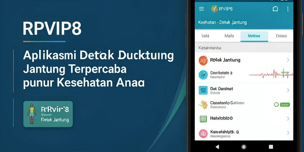 Antarmuka aplikasi RPVIP8 untuk pantau detak jantung.