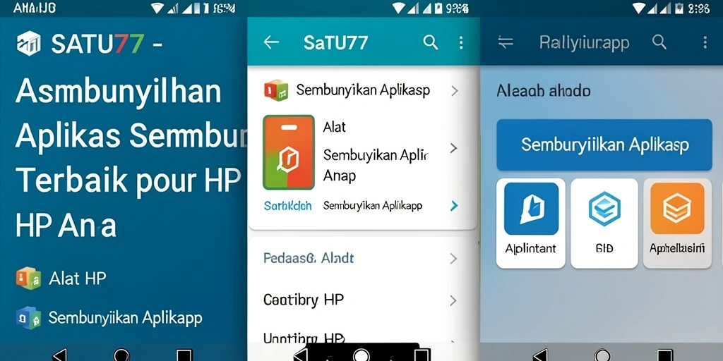 Tampilan antarmuka utama SATU77 untuk menyembunyikan aplikasi.