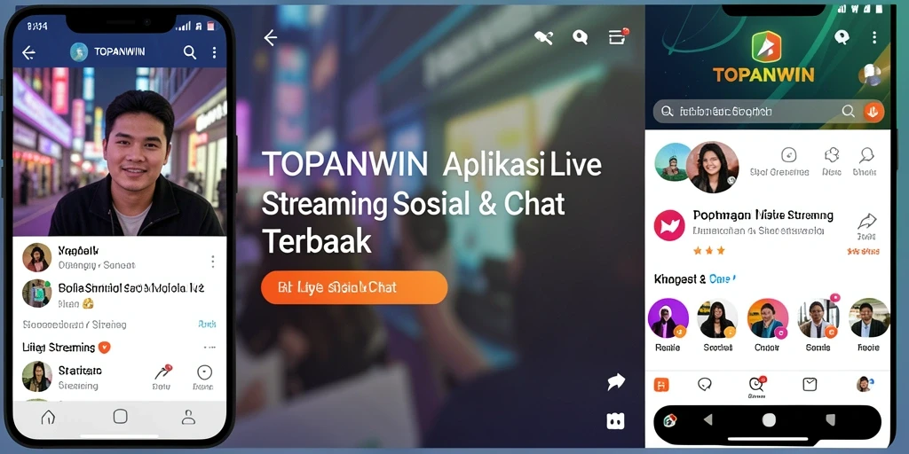 Tampilan antarmuka aplikasi TOPANWIN dengan fitur Live Streaming yang menarik.